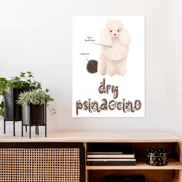 Plakat samoprzylepny Kawa z psem - dry psinaccino