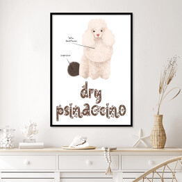 Plakat w ramie Kawa z psem - dry psinaccino