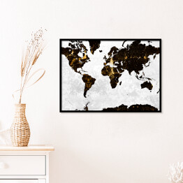 Plakat w ramie Stylowa mapa świata