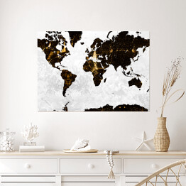 Plakat samoprzylepny Stylowa mapa świata