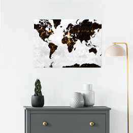 Plakat Stylowa mapa świata