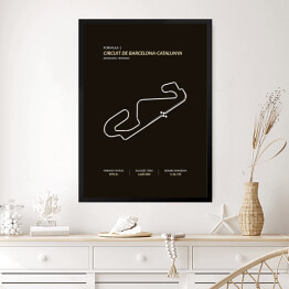 Obraz w ramie Circuit de Barcelona-Catalunya - Tory wyścigowe Formuły 1