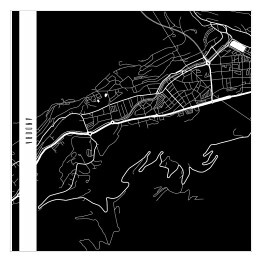 Plakat samoprzylepny Andora - mapy miast świata - czarny