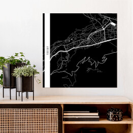 Plakat samoprzylepny Andora - mapy miast świata - czarny