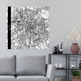 Plakat samoprzylepny Mapa miast świata - Moskwa - biała
