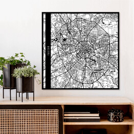 Plakat w ramie Mapa miast świata - Moskwa - biała
