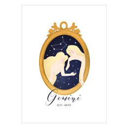 Plakat samoprzylepny Horoskop z kobietą - bliźnięta