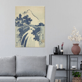 Plakat samoprzylepny Hokusai Katsushika. Wodospad. Reprodukcja
