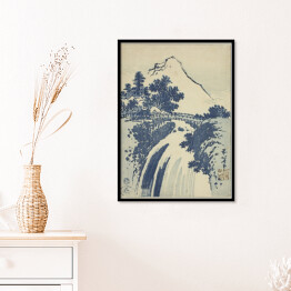 Plakat w ramie Hokusai Katsushika. Wodospad. Reprodukcja