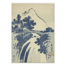 Plakat samoprzylepny Hokusai Katsushika. Wodospad. Reprodukcja