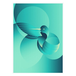 Plakat samoprzylepny Ptaszek w geometrycznych kształtach 
