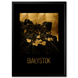 Obraz klasyczny Czarno złota mapa - Białystok