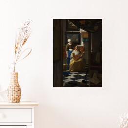 Plakat samoprzylepny Jan Vermeer List miłosny Reprodukcja