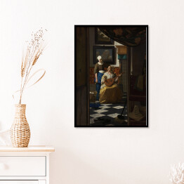 Plakat w ramie Jan Vermeer List miłosny Reprodukcja