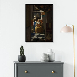 Plakat w ramie Jan Vermeer List miłosny Reprodukcja