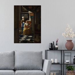 Plakat samoprzylepny Jan Vermeer List miłosny Reprodukcja