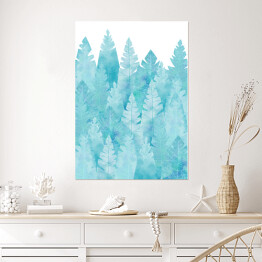 Plakat samoprzylepny Błękitny bajkowy las