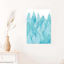 Plakat samoprzylepny Błękitny bajkowy las