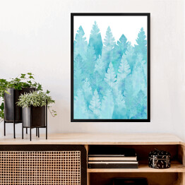 Obraz w ramie Błękitny bajkowy las