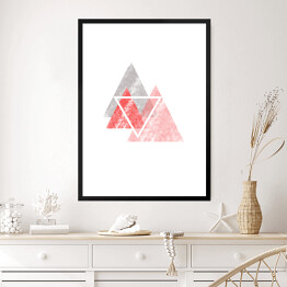 Obraz w ramie Przetarte pastelowe trójkąty