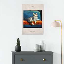 Plakat Kot portret inspirowany sztuką - Francisco Goya "Maja Naga"