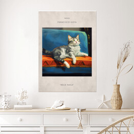 Plakat Kot portret inspirowany sztuką - Francisco Goya "Maja Naga"