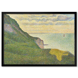 Plakat w ramie Georges Seurat "Pejzaż Port-en-Bessin w Normandii" - reprodukcja