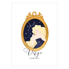 Plakat Horoskop z kobietą - panna