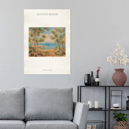 Plakat samoprzylepny Auguste Renoir "Krajobraz nad morzem" - reprodukcja z napisem. Plakat z passe partout