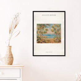 Plakat w ramie Auguste Renoir "Krajobraz nad morzem" - reprodukcja z napisem. Plakat z passe partout