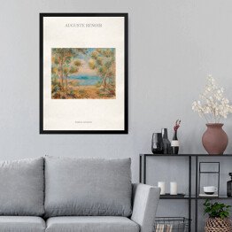 Obraz w ramie Auguste Renoir "Krajobraz nad morzem" - reprodukcja z napisem. Plakat z passe partout