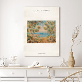 Obraz klasyczny Auguste Renoir "Krajobraz nad morzem" - reprodukcja z napisem. Plakat z passe partout