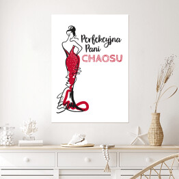 Plakat samoprzylepny "Perfekcyjna Pani chaosu" - typografia