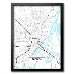 Obraz w ramie Mapa Szczecina 