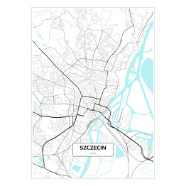 Plakat samoprzylepny Mapa Szczecina 