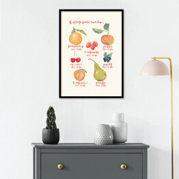 Plakat w ramie Kaloryczność owoców - ilustracja