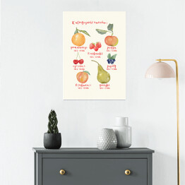 Plakat Kaloryczność owoców - ilustracja