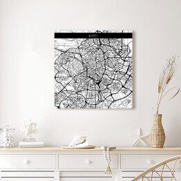 Obraz na płótnie Mapy miast świata - Madryt - biała
