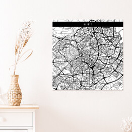 Plakat samoprzylepny Mapy miast świata - Madryt - biała