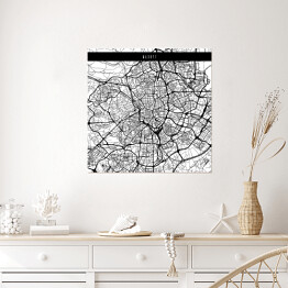Plakat samoprzylepny Mapy miast świata - Madryt - biała