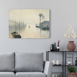 Obraz na płótnie Camille Pissarro "Wyspa Lacroix Rouen we mgle" - reprodukcja