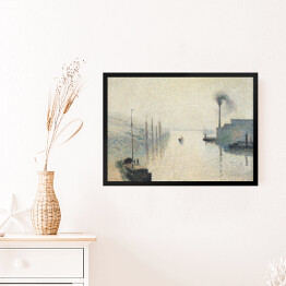 Obraz w ramie Camille Pissarro "Wyspa Lacroix Rouen we mgle" - reprodukcja