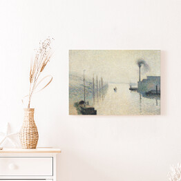 Camille Pissarro "Wyspa Lacroix Rouen we mgle" - reprodukcja