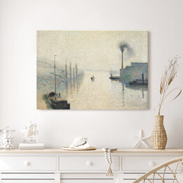 Obraz na płótnie Camille Pissarro "Wyspa Lacroix Rouen we mgle" - reprodukcja
