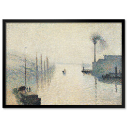 Plakat w ramie Camille Pissarro "Wyspa Lacroix Rouen we mgle" - reprodukcja