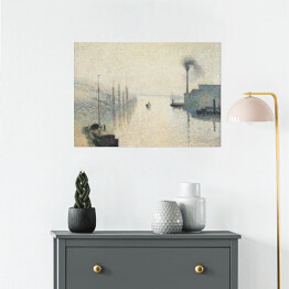 Plakat Camille Pissarro "Wyspa Lacroix Rouen we mgle" - reprodukcja