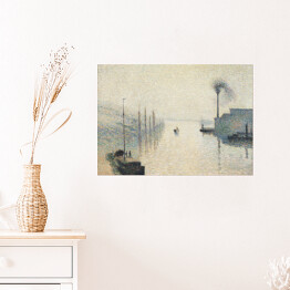 Plakat Camille Pissarro "Wyspa Lacroix Rouen we mgle" - reprodukcja