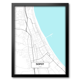 Obraz w ramie Mapa Sopotu 