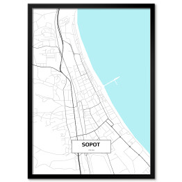 Plakat w ramie Mapa Sopotu 