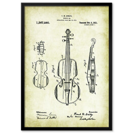 Obraz klasyczny Skrzypce. Wynalazki. Patenty vintage